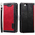 Miniatyrbild 1 av 5: för iPhone 16e Fodral Blockerande Plånboksställ Läder Telefonskal - WELLNGS Red Red