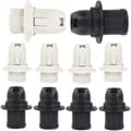 10-pack (svart och vit) E14 lamphållare i plast med Edison-gänga