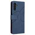 Miniatyrbild 2 av 6: Texturerat läder Samsung Galaxy A14 fodral med handledsband - Blå Blå