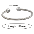 Miniatyrbild 5 av 5: Magnetiskt armband manschett - Vriden kabel i rostfritt stål Magnetarmband - Elegant golfarmband