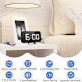 Miniatyrbild 5 av 5: Digital väckarklocka, väckarklockor för sovrum, stor display spegelyta väckarklocka med USB-laddare 12/24H, automatisk dimmerläge, för kontor sovrum