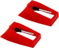 2-pack Phono Needle for Turntable, Replacement Accessory for Vinyl Player (Red)