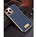 Miniatyrbild 4 av 5: iPhone 12 Skal äkta läder krokodilmönster guldpläterad hög lyx Green one size Green Green