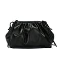 Women's Dumpling Bag Cloud Shape Handbag Ruched Bag Strap Crossbody Bag Shoulder Bag Black