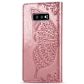 Miniatyrbild 2 av 8: Samsung S10e Plånboksfodral PU-Läder 4-FACK Motiv Fjäril Rosenguld Rosenguld