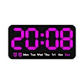Miniatyrbild 1 av 8: Digital väggklocka, 9 tum LED digitalklocka med 12/24h, stora siffror, liten tyst väggklocka Magenta Magenta