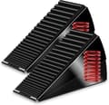 Large Door Stop - Tall Door Wedge - Keeps Doors Open - Adjustable Spring Design - 3 Inches High - Black