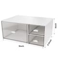 Miniatyrbild 2 av 6: 3-Tier Stackable Desk Organizer, White Plastic Storage Drawers with Multiple Compartments for Office Supplies, Makeup, and Bathroom Organization White