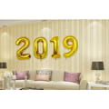 Miniatyrbild 5 av 8: 90CM SIFFERBALLONG GULD och Silver METALLIC Gold Guld-9 Gold Guld-9