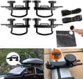 4-delad universal takbox U-bultklämma - 83 mm innerbredd, utrustad med 8 låsmuttrar och 2 remmar