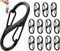 12-pack dubbelöppnande karbinhake nyckelring - S-formad karbinhake - Nyckelring - Minikarbinhake