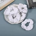 Miniatyrbillede 4 af 5: Elastiske hårbånd til piger, hvide scrunchies til batikfarvning, hårelastikker, DIY-hårscrunchies, bløde elastikker, hårtilbehør Multicolor