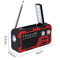 Miniatyrbild 2 av 5: Nödväderradio  Bärbar med solladdning, handvev, AM/FM/NOAA väderradio