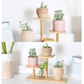 Miniatyrbild 5 av 5: Inomhus bambu växtstativ, Mini 3 Tier bordsskiva i trä suckulent växtstativ, skrivbordsarrangör displayställ för utomhuskontor trädgård