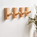 Wall Mounted Wooden Coat Rack, Self-Adhesive Wall Hook, Coat Hooks for Hallway, Kids' Coat Hook, Wall Mounted Coat Hook (4 Pieces)