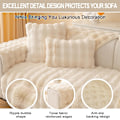 Miniatyrbild 2 av 5: Kanin Plysch Soffa Överdrag L Form 1/2/3/4 Sits Soffa Överdrag Hörnsoffa U Form, 2023 Ny Universal Halkskyddad Soffa Skydd, Super Mjuk Soffa white white 70*70cm