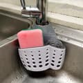 Silicone Sink Caddy for Faucet | Sponge Holder with Adjustable Strap | Bathroom Organizer | Hanging Storage for Bathtub Cleaners