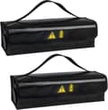 2-pack E-cykel Batteri Brandsäker Box - 1400°C Motstånd, Vattentät & Explosionssäker Väska för Säker Förvaring & Transport