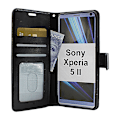 Miniatyrbild 2 av 8: Crazy Horse Wallet Sony Xperia 5 II (XQ-AS52) (Svart) Röd Röd