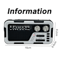 Miniatyrbild 2 av 5: Nödväderradio  Bärbar med solladdning, handvev, AM/FM/NOAA väderradio
