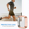 Miniatyrbild 5 av 5: [2-pack] Fitbit Versa skärmskyddsfodral, helt runt elektropläterat mjukt TPU-skydd runt skyddande fodral transparent + svart