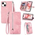 Lämpligt iPhone-mobilskal - mobiltelefon läderfodral flipfodral präglat kortfack läderfodral Rosa iPhone 15 Pro iPhone 15 Pro Pink iPhone 15 Pro