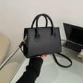 Minimalist Black Small Square Bag, All-Match Top Handle Bag, Classic Shoulder Bag For Work