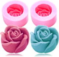 2-pack rosformad ljusform i 3D Fondant Blomster Silikon Vaxform