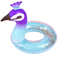 Miniatyrbild 1 av 5: Simring Pool Float, Flamingo-formad uppblåsbar pool Float med glitter, uppblåsbar fritidsflotte Tub Simring Sommar Barn Poolleksaker
