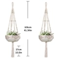 Miniatyrbild 3 av 5: 2 st Macrame växt hängare inomhus utomhus hängande planter korg bomull rep handgjorda blomkruka nät