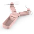 Mini Folding Pocket Fan. Portable Rechargeable Fan with USB Cable - Two-tone Pink.