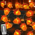 Autumn Tassel String Lights, 3M 30 LED Fall String Lights, Waterproof Battery Box (3 AA), 8 Functions, with Remote Control