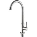 Cold Water Mixer for Kitchen, 360° Swivel, Single Handle Kitchen Faucet, Stainless Steel Maple