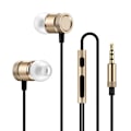 Miniatyrbild 1 av 5: 3,5 mm trådbundna in-ear-hörlurar i grossistledet sladd i metall med inbyggd mikrofonvolymkontroll för iOS- och Android-enheter Gold Gold