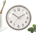 Waterproof Shower Clock 7.5 cm - Small Bathroom Clock with Suction Cup and Alarm - Easy-to-Read Clock for Shower, Kitchen, Refrigerator, and Mirror