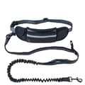 Flexibelt hundkoppel med magväska, svart