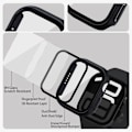 Miniatyrbild 2 av 6: 2-Pack Skyddsfodral med Inbyggt Skärmskydd för Apple Watch 40 mm storlek – Heltäckande Skydd med Härdat Glas, Enkel Installation (Svart)