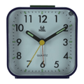 Silent Analog Alarm Clock Bedside Clock Square Table Clock Quartz Clock with Snooze and Brilliant Black Black Black Black