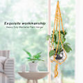 Miniatyrbild 4 av 6: Macrame växt hängare inomhus utomhus växt hållare för hängande krukväxter blommor (gul)