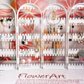 Miniatyrbild 4 av 5: Hål Akryl Örhängen Hållare för Kvinnor, 4 Dörrar Fällbar Skärm Halsband Display Rack, Hängande Smycken Organizer Stativ Display