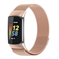 Miniatyrbild 2 av 5: Fitbit Charge 5 Armband Milanesisk Loop Rosenguld Rosenguld