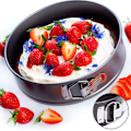 Miniatyrbild 5 av 5: Non-stick Springform Pan, läckagesäker kakform med platt botten, för 1/2 receptportion, rund bakform, läckagesäker, non-stick belagd - Svart