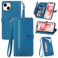 Lämpligt för iPhone mobiltelefonfodral - mobiltelefon läderfodral flipfodral präglat kortfack läderfodral Blå iPhone 14 Plus iPhone 14 Plus Blue iPhone 14 Plus