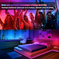 Miniatyrbild 4 av 5: Super Bright 3M LED Strip [App Smart Control], Multicolor Bluetooth 5050 RGB LED Strip, Musik/Voice Sync Färgändring för hembelysning, fest