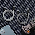Miniatyrbild 1 av 5: USB-C till USB-C 100W Magnetisk Snabbladdningskabel Självrullande USB Typ C Snabbladdningsdatakabel För Och