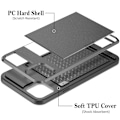 Miniatyrbild 3 av 5: 2PCS Telefonfodral Kreditkortsfack Glidande Dold Skyddande Skal Baksida för iPhone 11