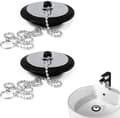 2 Pieces - Bathtub Plug - Sink Plug - Basin Plug - Replacement Drain Plug - With Chain - Suitable for Bathroom and Kitchen