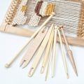 Miniatyrbild 2 av 5: 9 st vävverktyg i trä för handvävstol, stickset, virknål, stickning, gobelängvävning, tillbehör för DIY (YJD)
