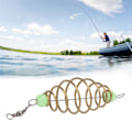 Miniatyrbild 1 av 8: Olivolja formad fjäder fiskeutrustning bete koppar legering spole inline matare lockbete bur
