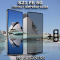 Miniatyrbild 3 av 6: 1-Pack Privacy SAMSUNG S21 FE 5G Skärmskydd & 1-Pack linsskydd - Härdat Glas 9H - Super kvalitet 3D